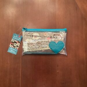 Brighton Teal Heart Clear Vinyl Polly Pencil Case